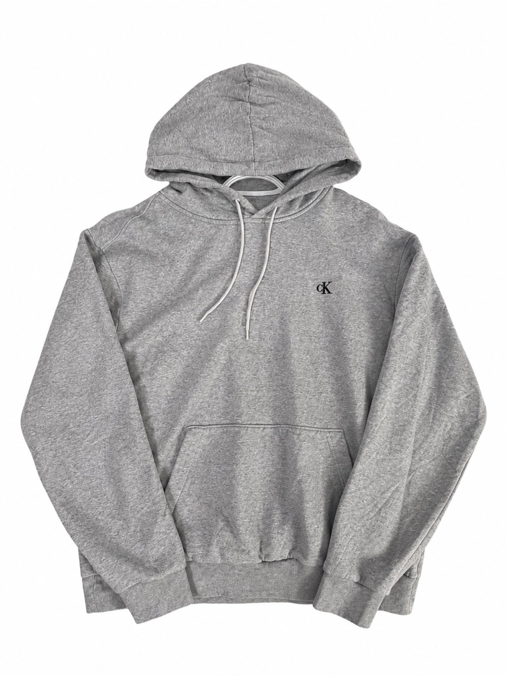 Calvin Klein Heather Gray Logo Hoodie - Men's Pullover Sweatshirt